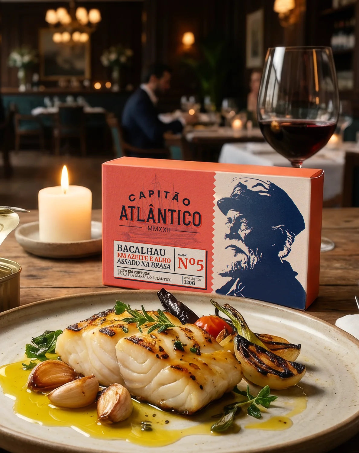 Bacalhau em Azeite e Alho Assado na Brasa Capitão Atlântico 120g