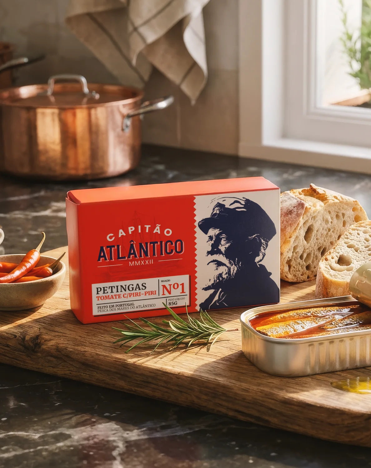 Petingas em Tomate Picante Capitão Atlântico 85g