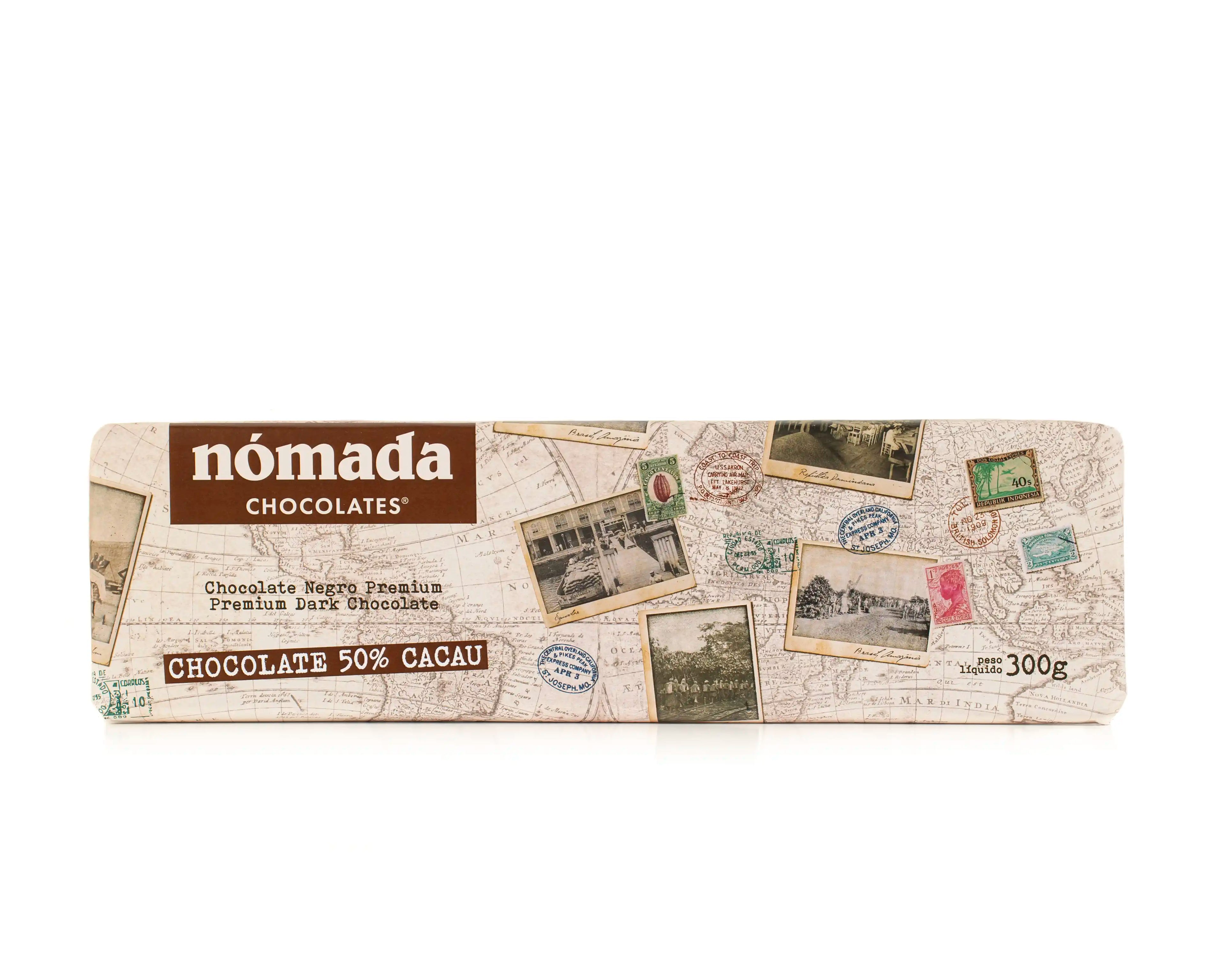 Chocolate Negro 50% de Cacau "Viajante" Nómada 300g