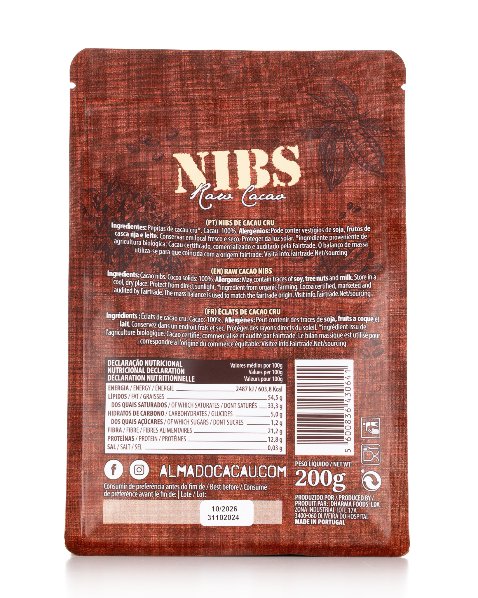 Nibs de Cacau Cru Alma do Cacau 200g