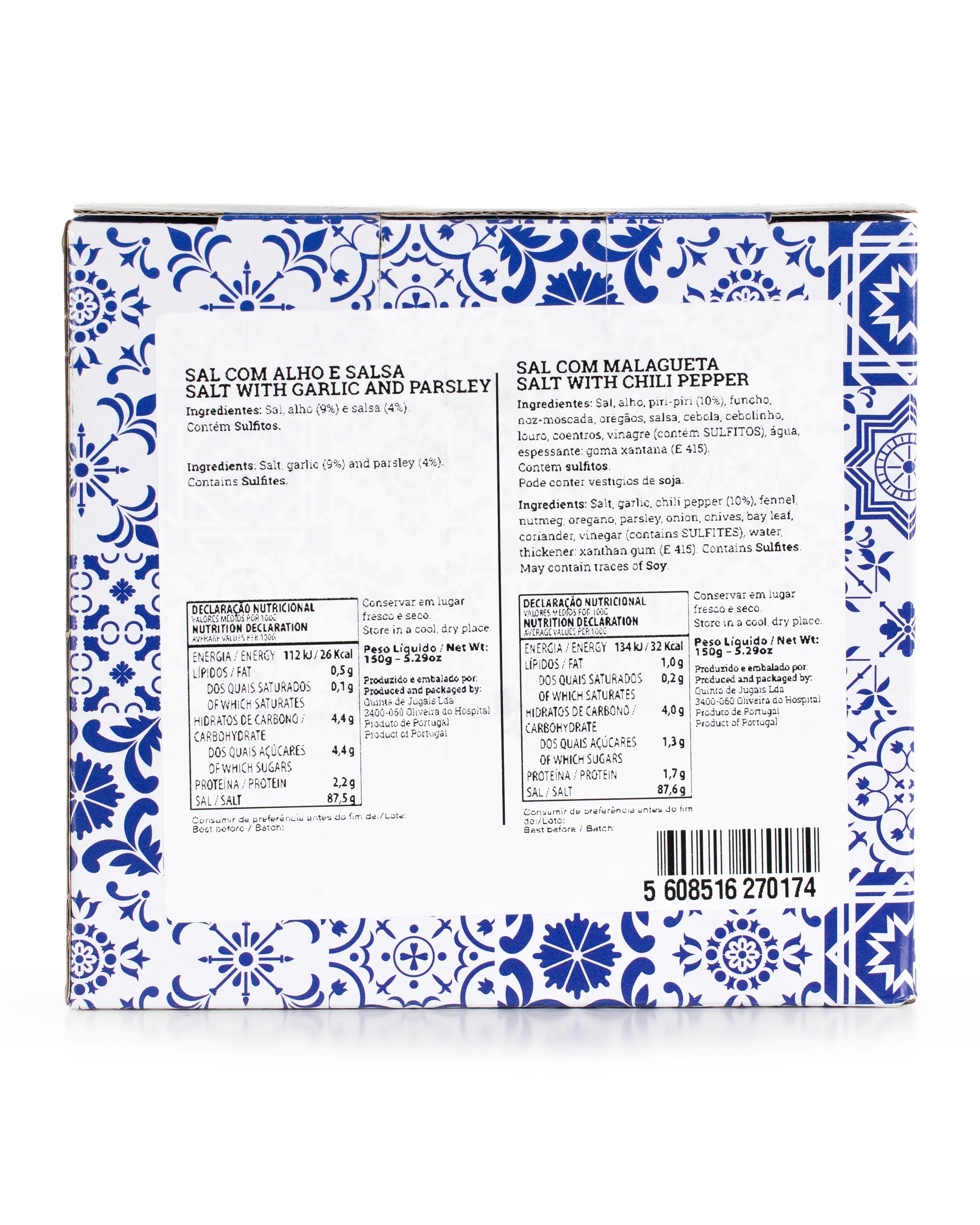 Coffret Sal c/Alho e Salsa e Sal c/Piri-Piri Sal de Portugal 300g