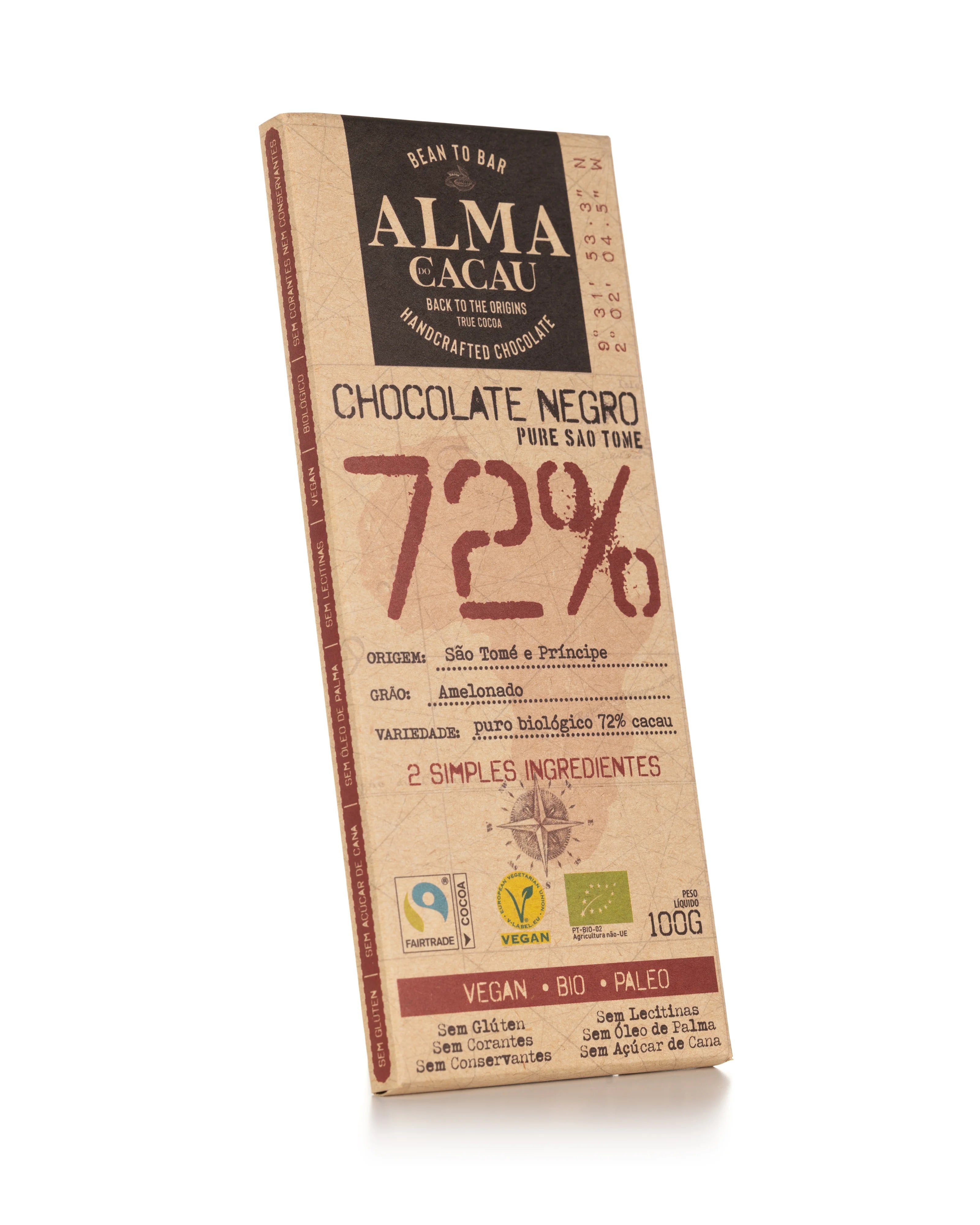 Chocolate Negro BIO 72% Cacau Alma do Cacau 100g