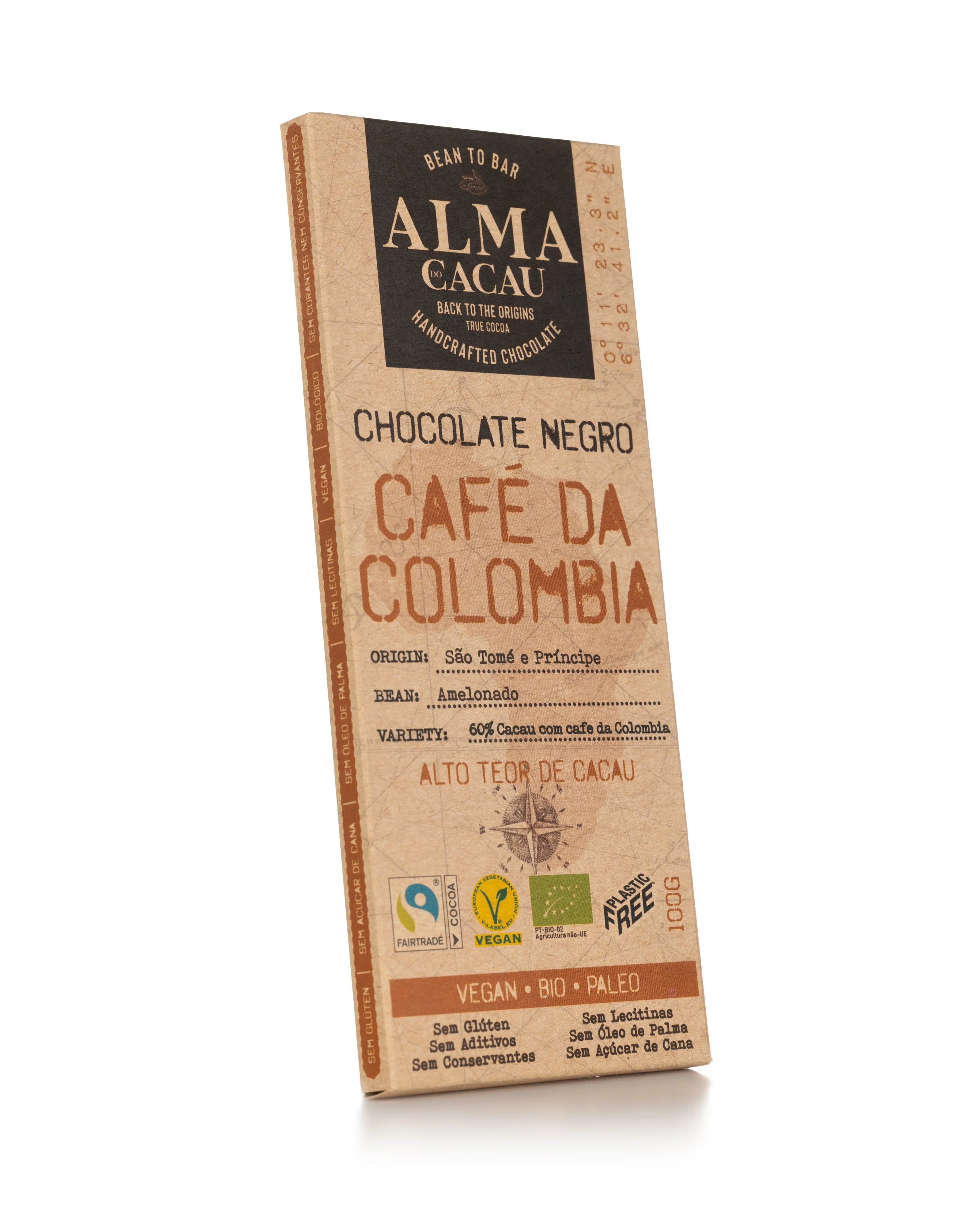Chocolate Negro BIO 60% Cacau com Café Alma do Cacau 100g