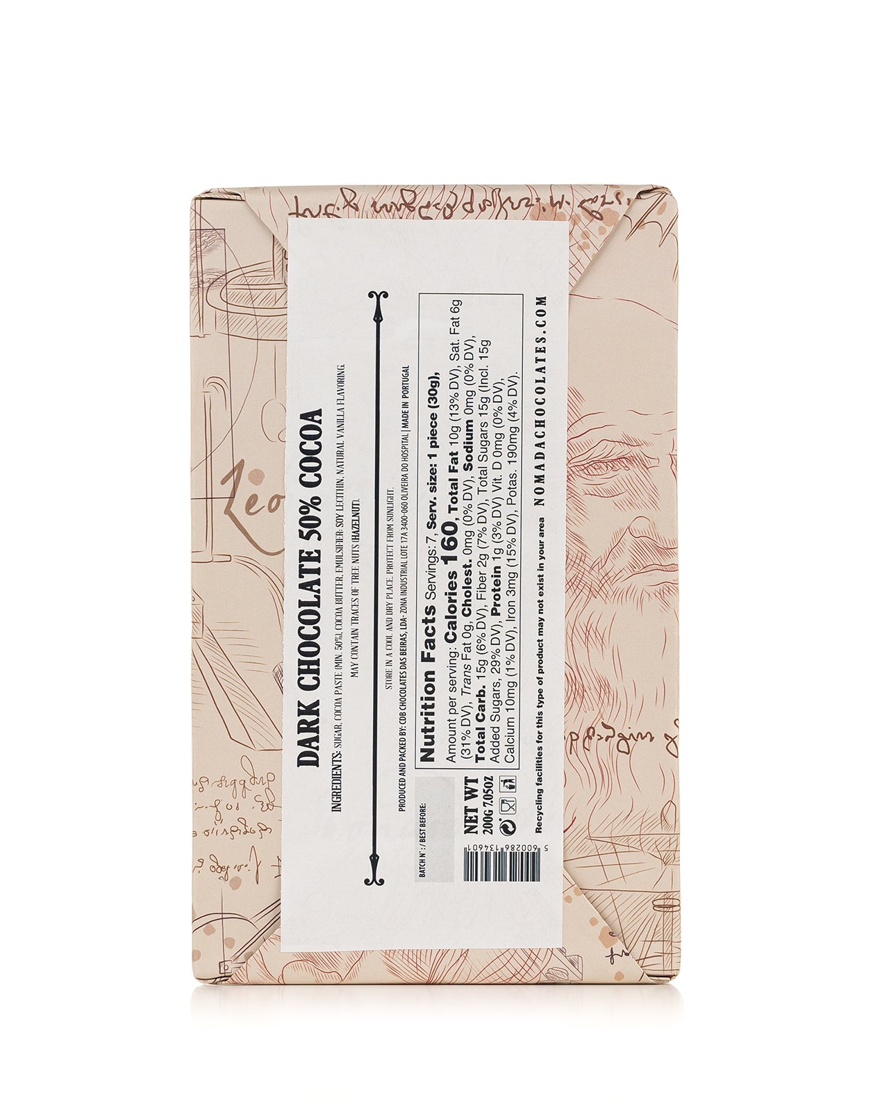 Dark Chocolate 50% Cocoa Nómada 200g