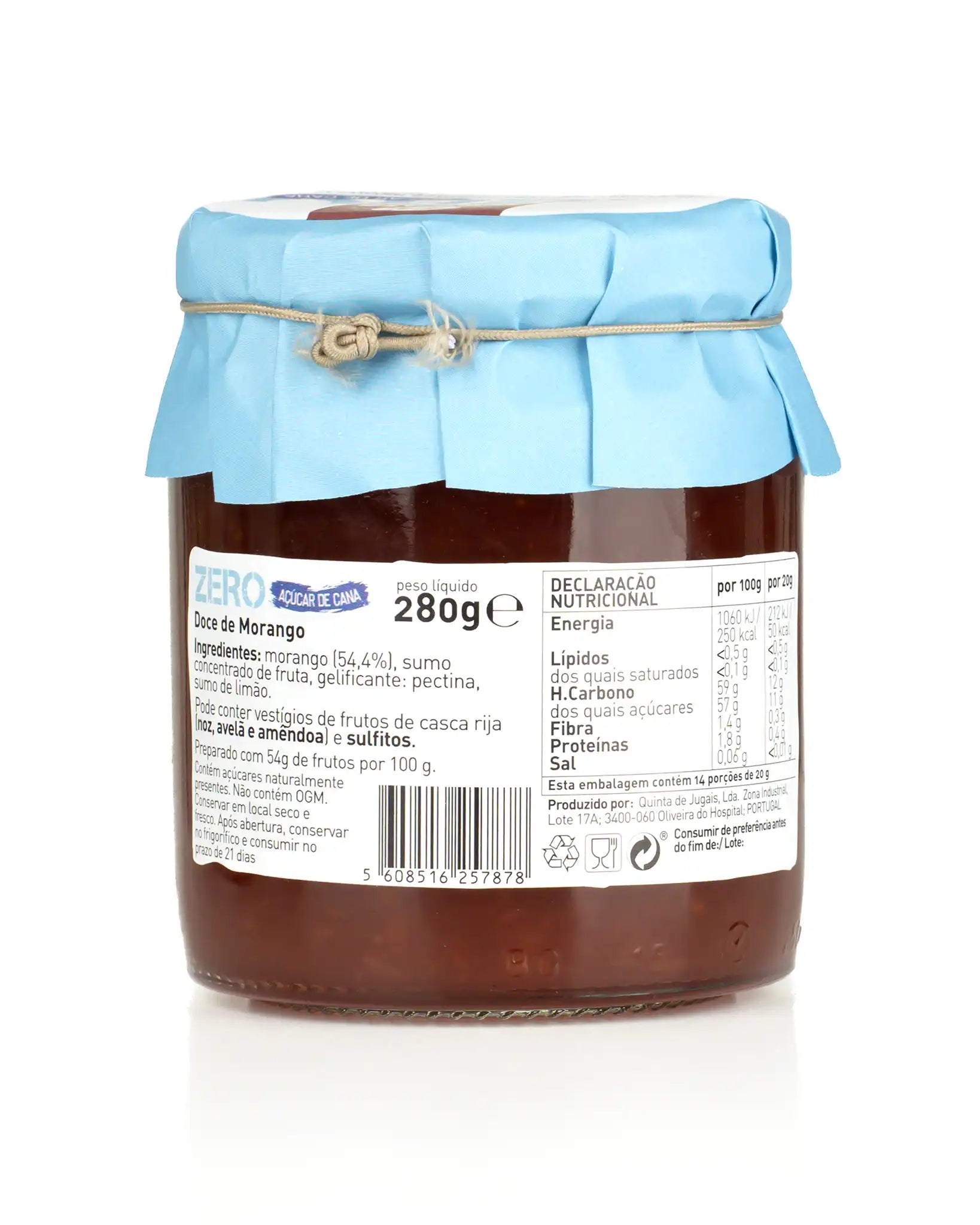 Doce Zero Morango Quinta de Jugais 280g (imagem apenas demonstrativa)