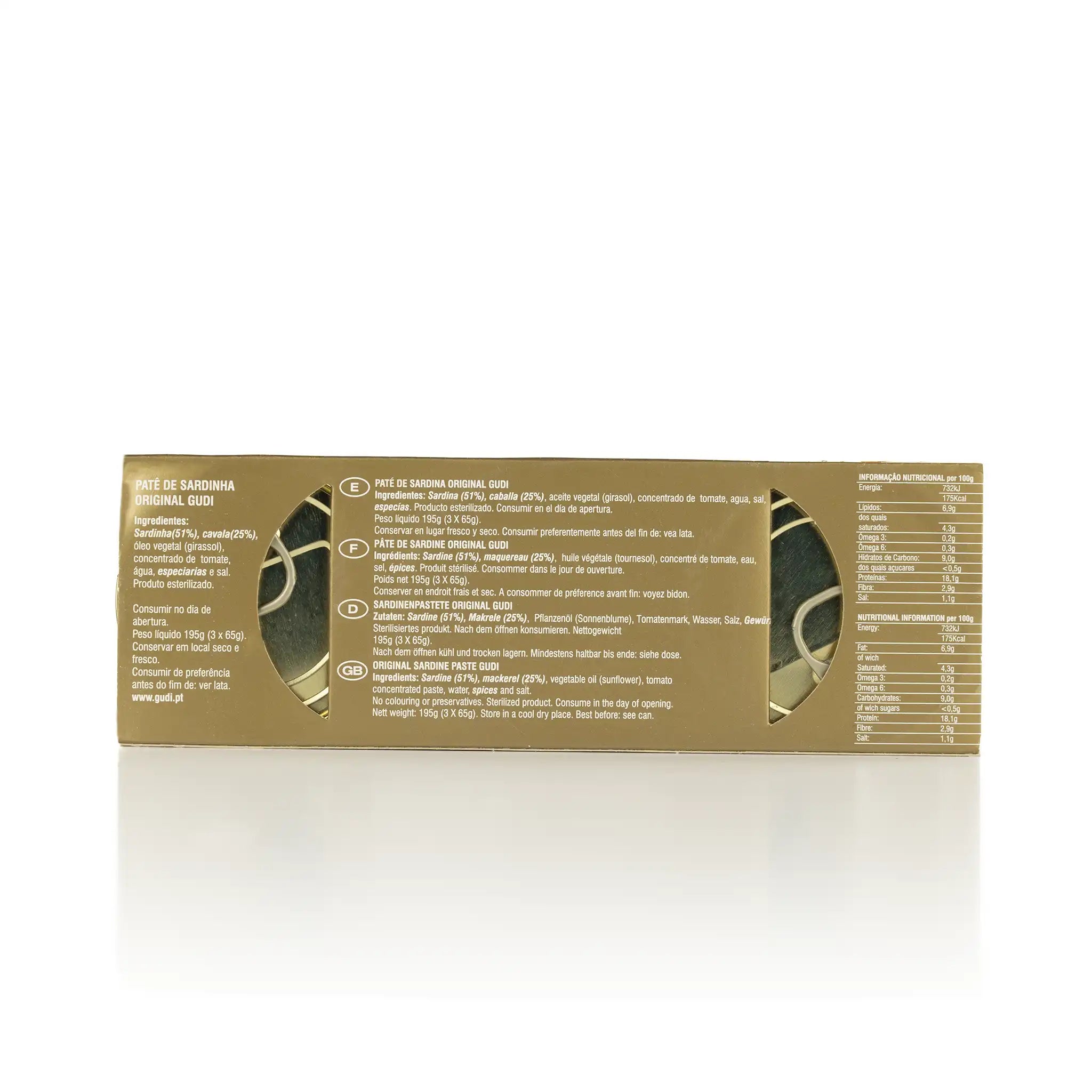 Patê de Sardinha Gudi Pack 3x65g (imagem apenas demonstrativa)