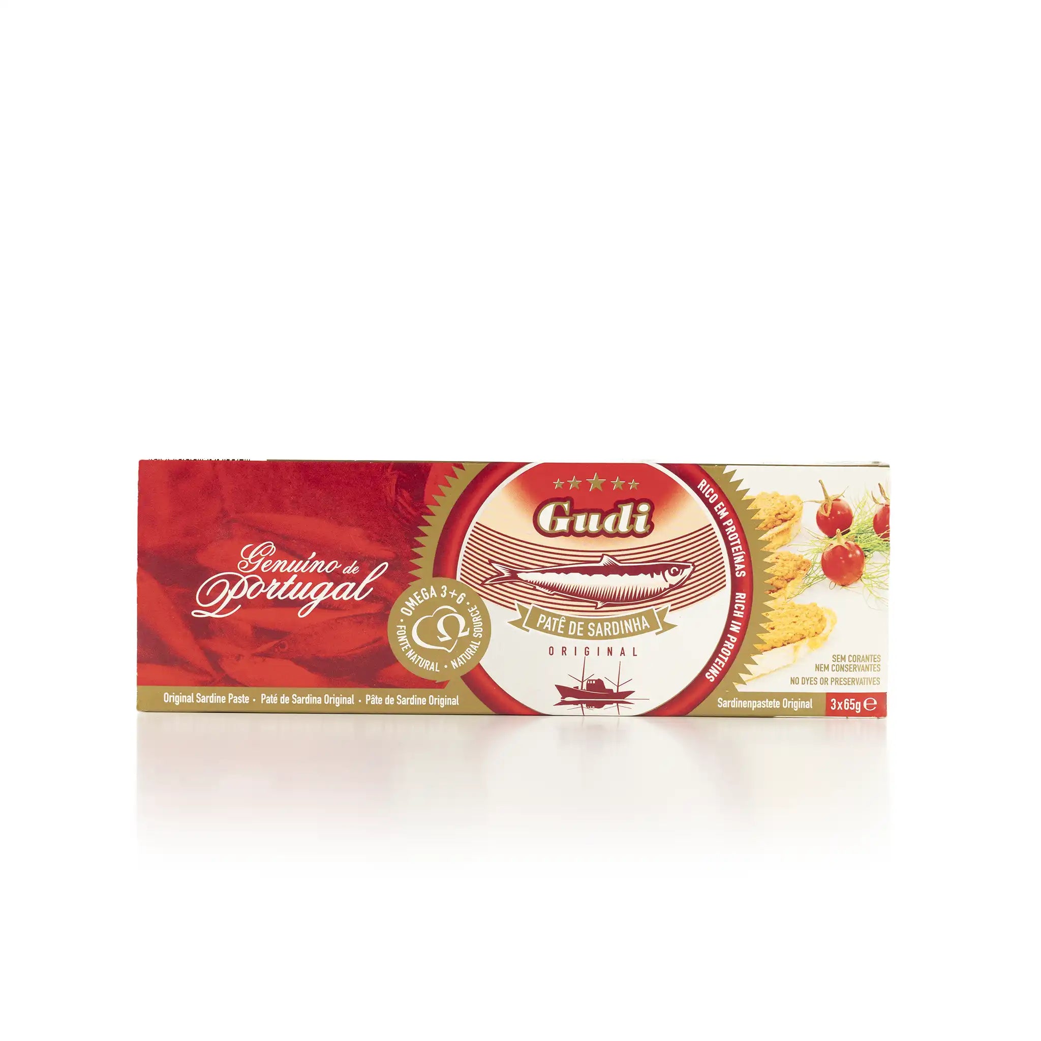 Patê de Sardinha Gudi Pack 3x65g (imagem apenas demonstrativa)