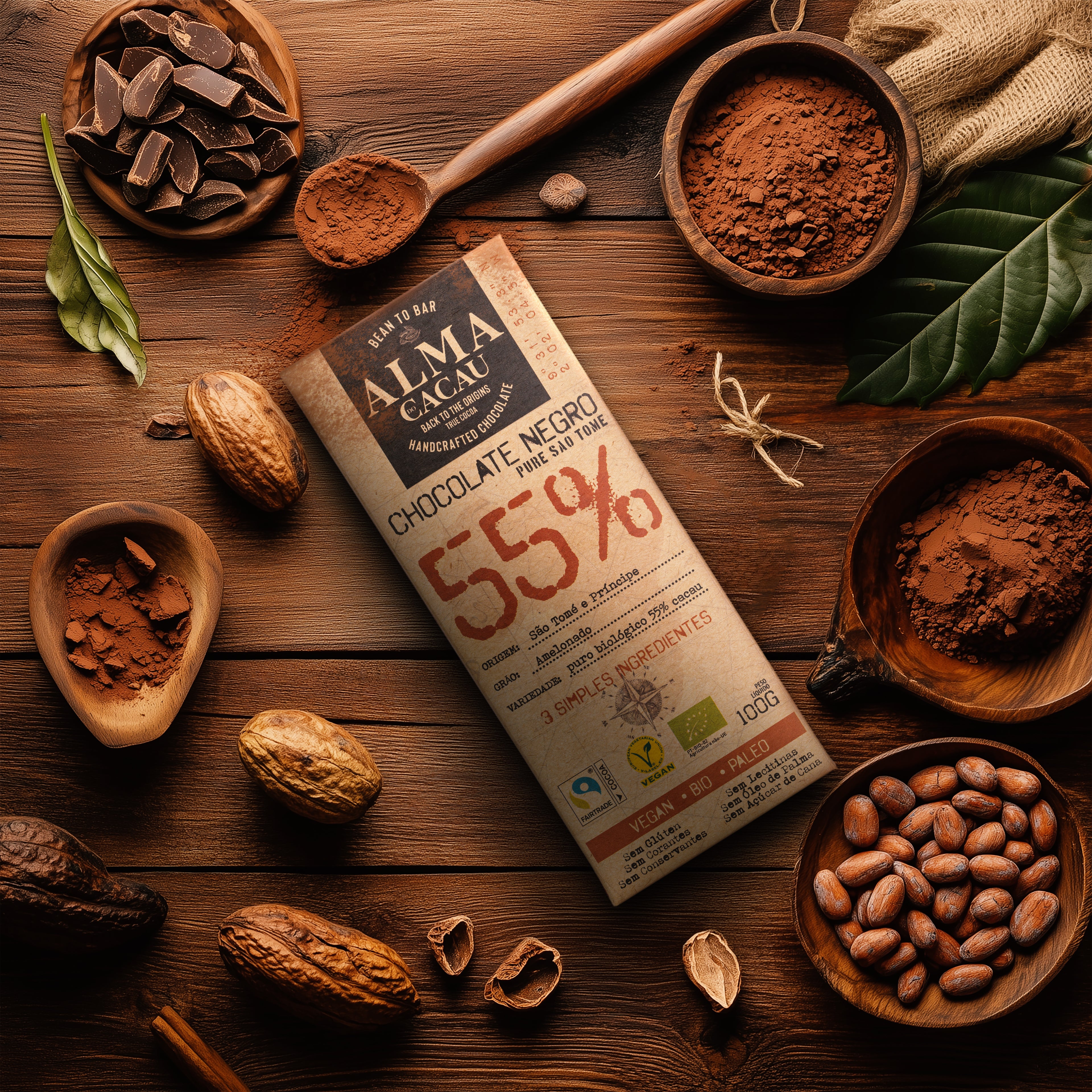 BIO Dark Chocolate 55% Cocoa Alma do Cacau 100 g