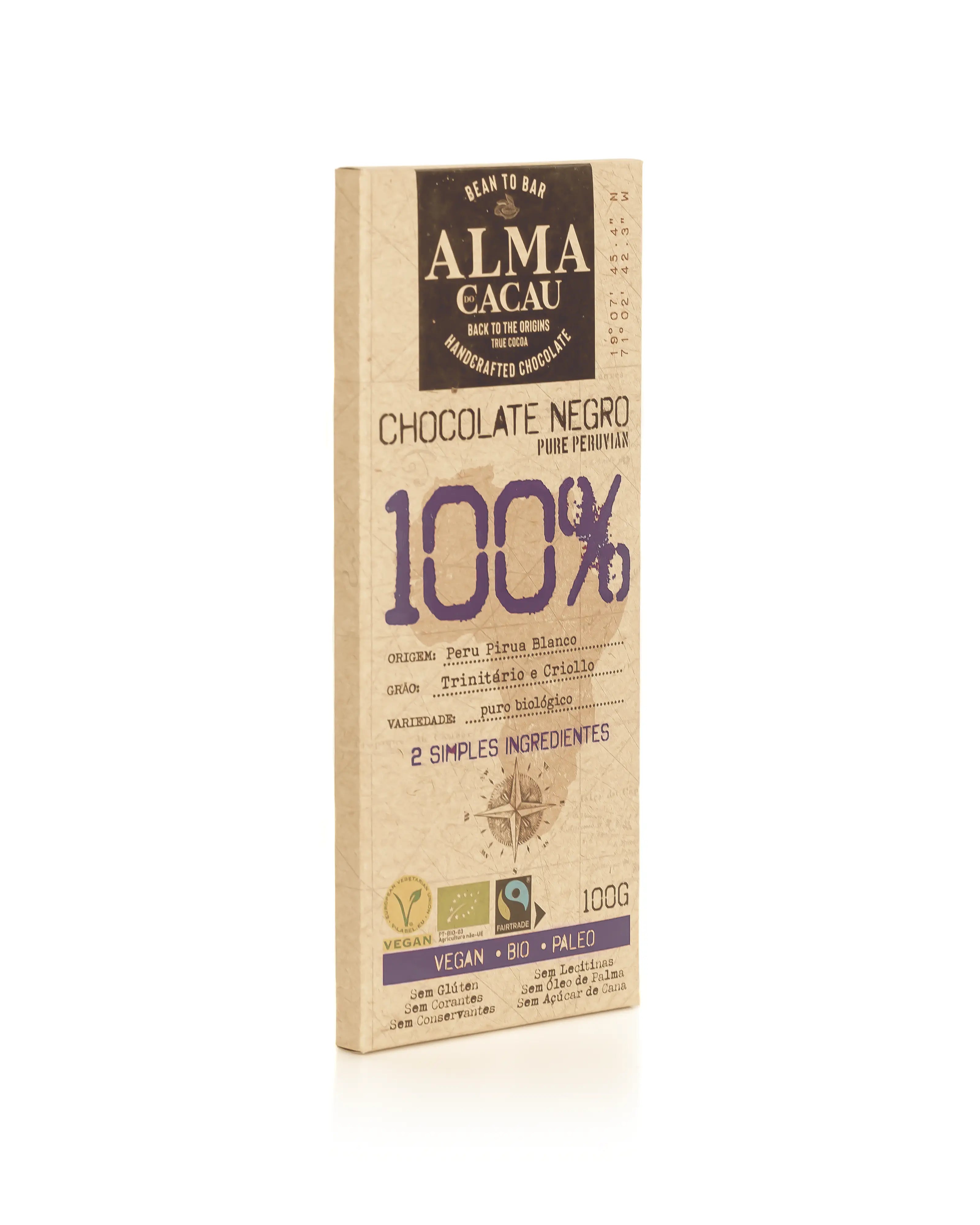 Chocolate Negro BIO 100% Cacau Alma do Cacau 100g