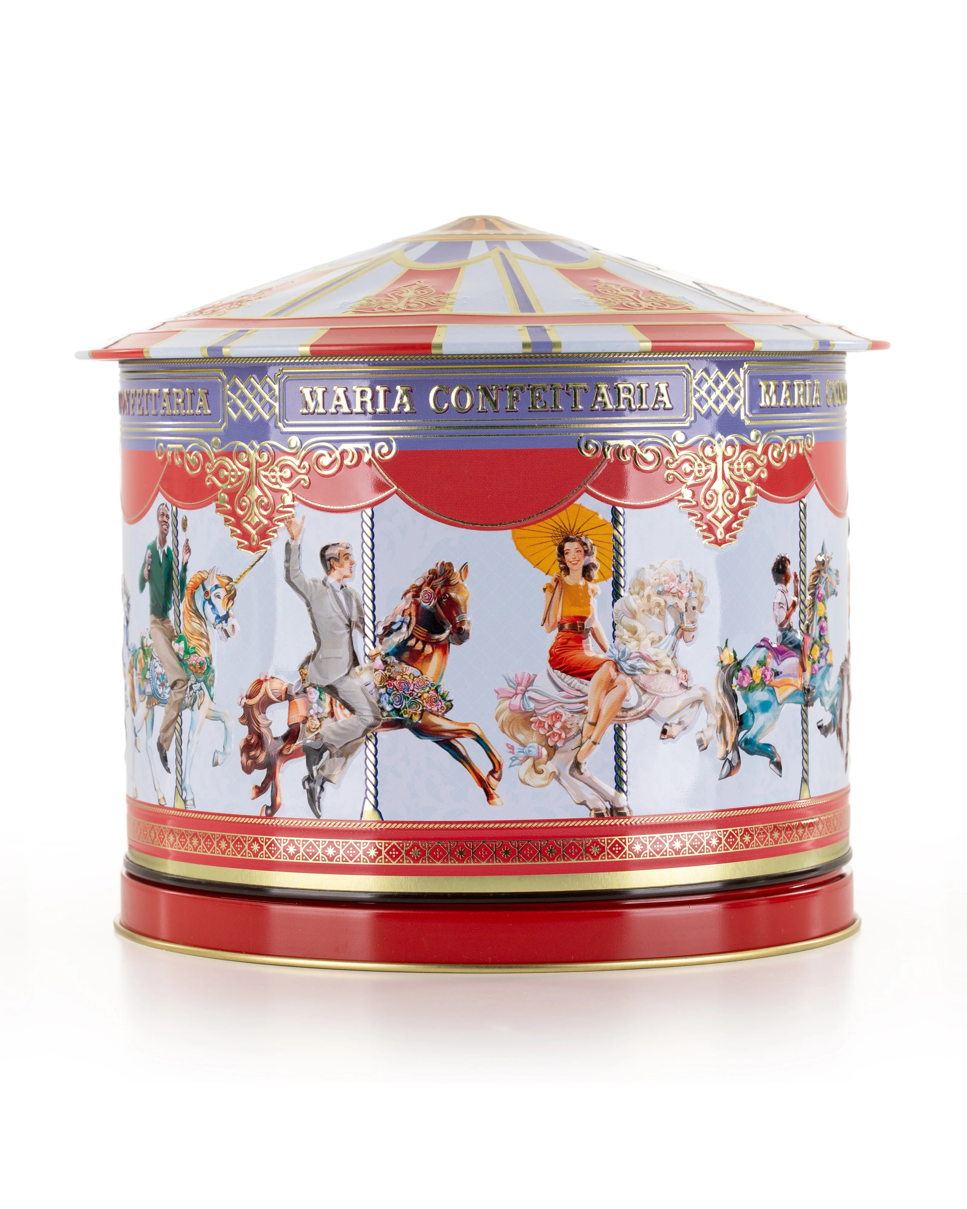 Lata de Música com Bolachas &quot;Carrossel&quot; Edição 2025 Maria Confeitaria 300g