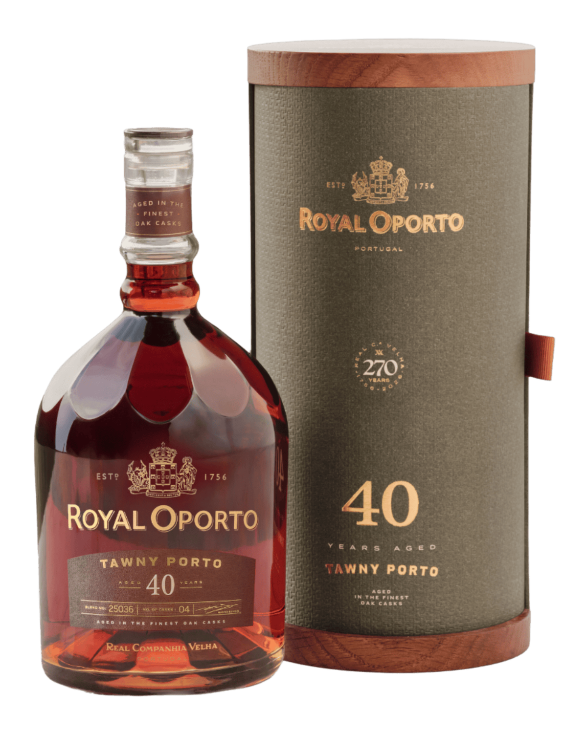 Vinho do Porto Royal Oporto Aged 40 Anos Old In Tube 75cl