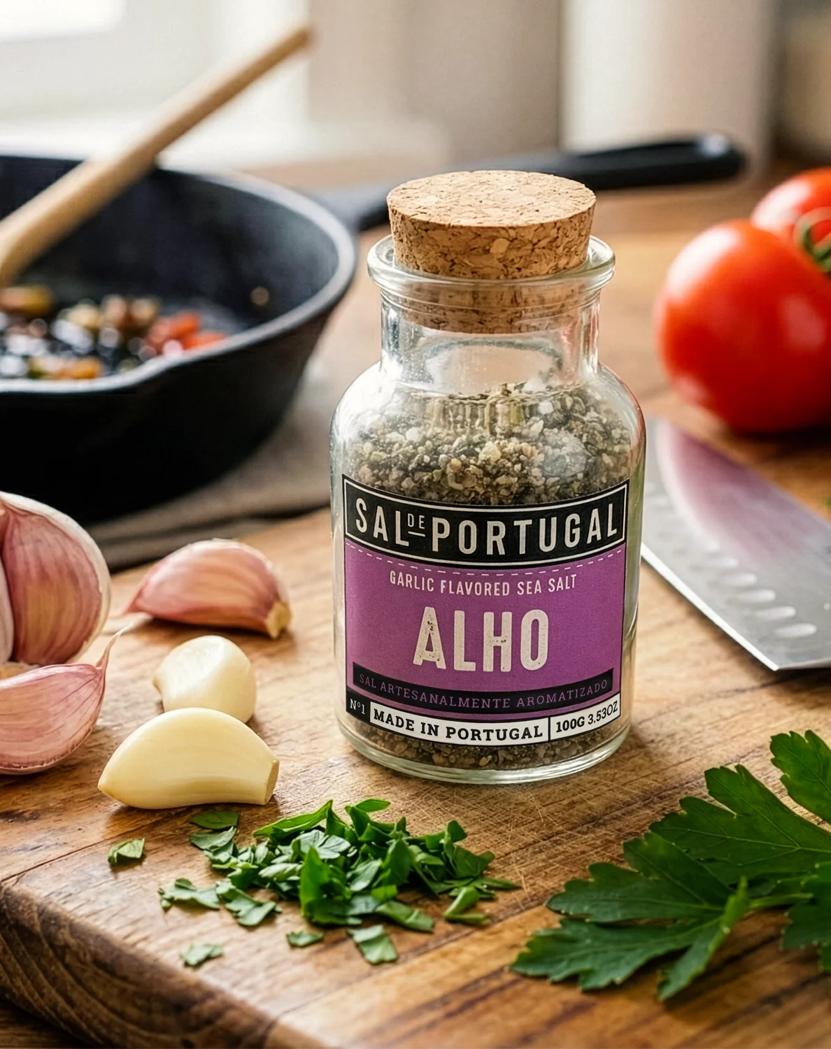 Sal Aromatizado Alho Sal de Portugal 150g