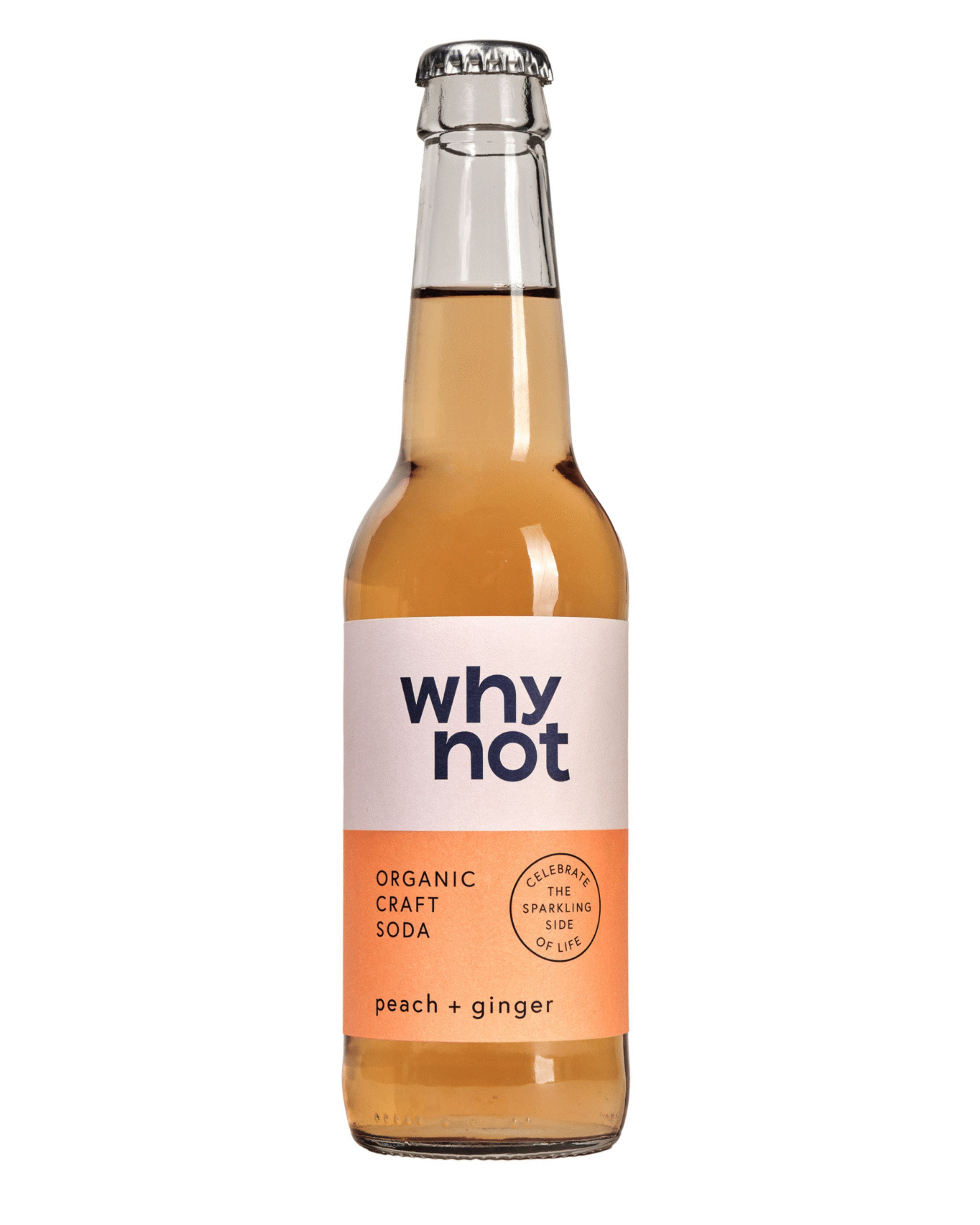 Why Not Organic Peach and Ginger Soda 33cl