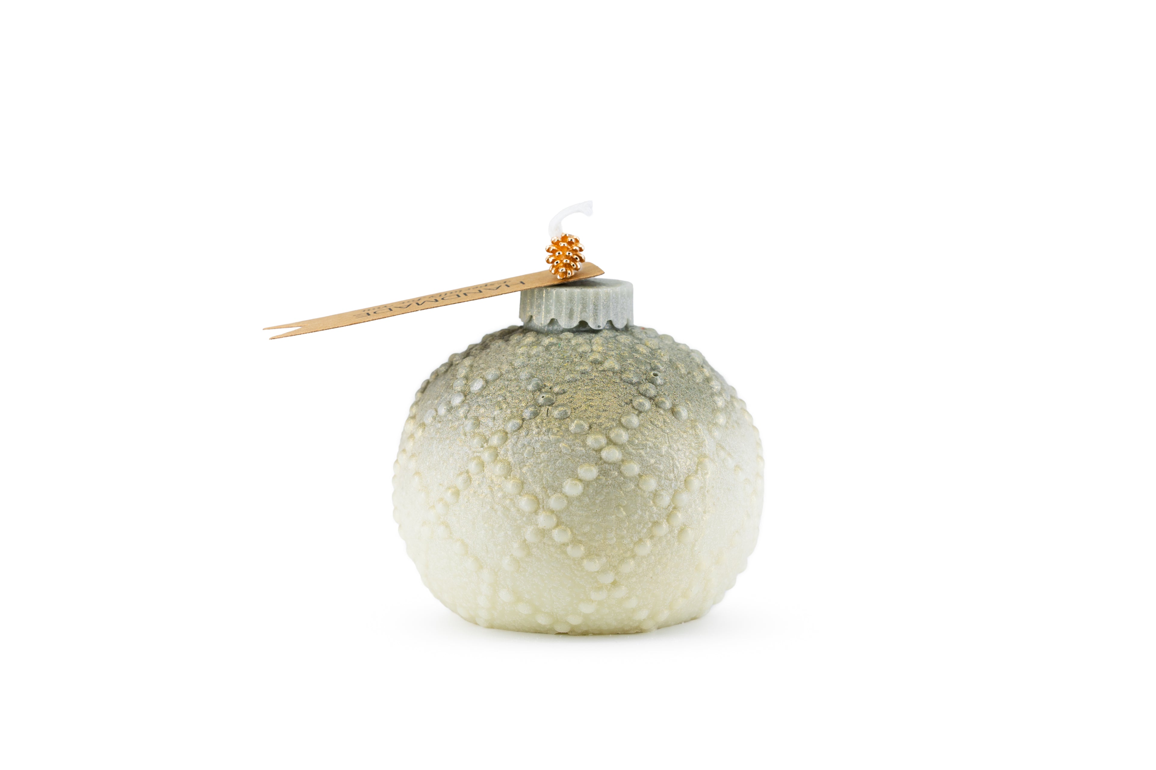⁠Vela Aromática Bola de Natal Pérola