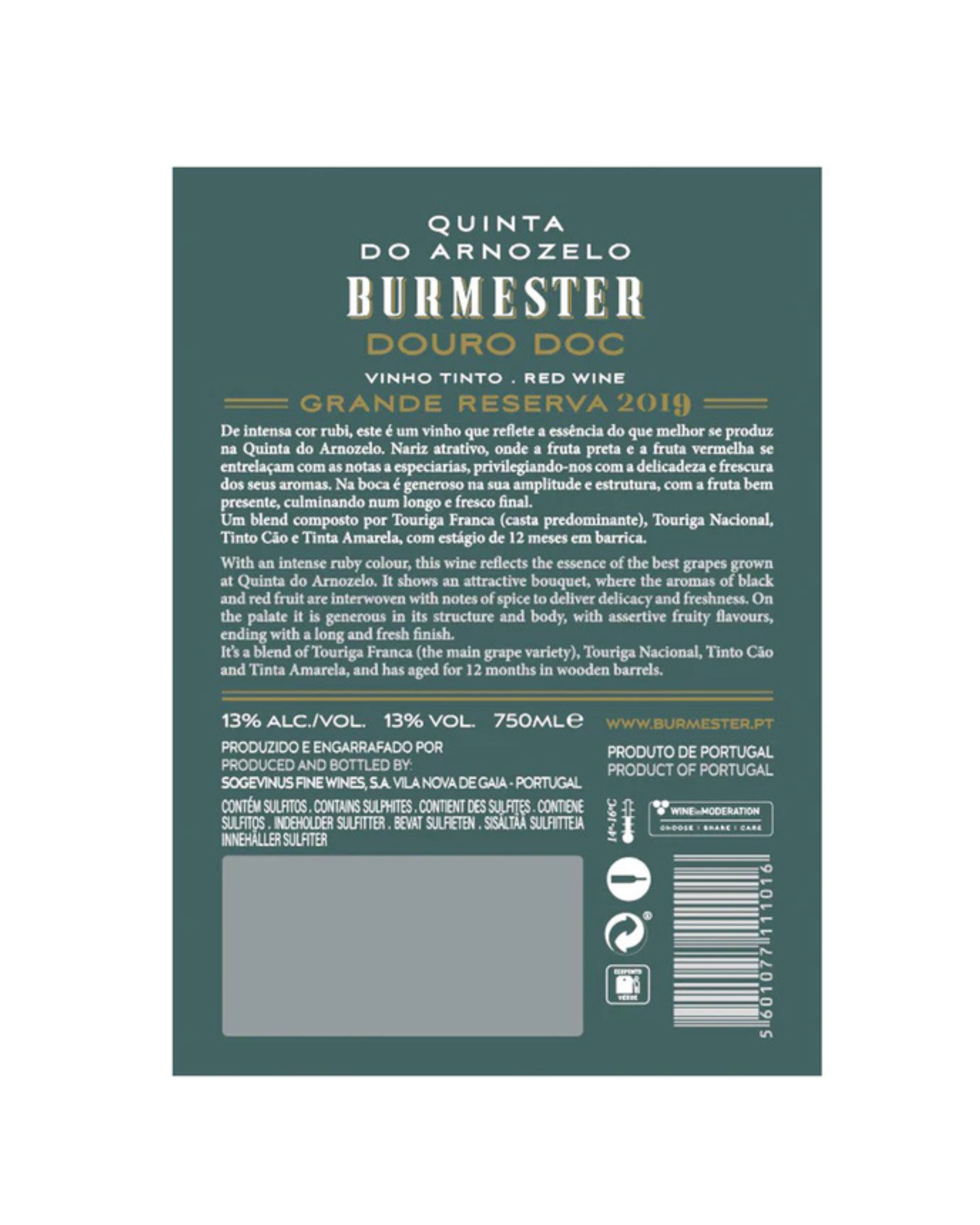 Vinho Tinto Douro Burmester Grande Reserva Quinta do Arnozelo