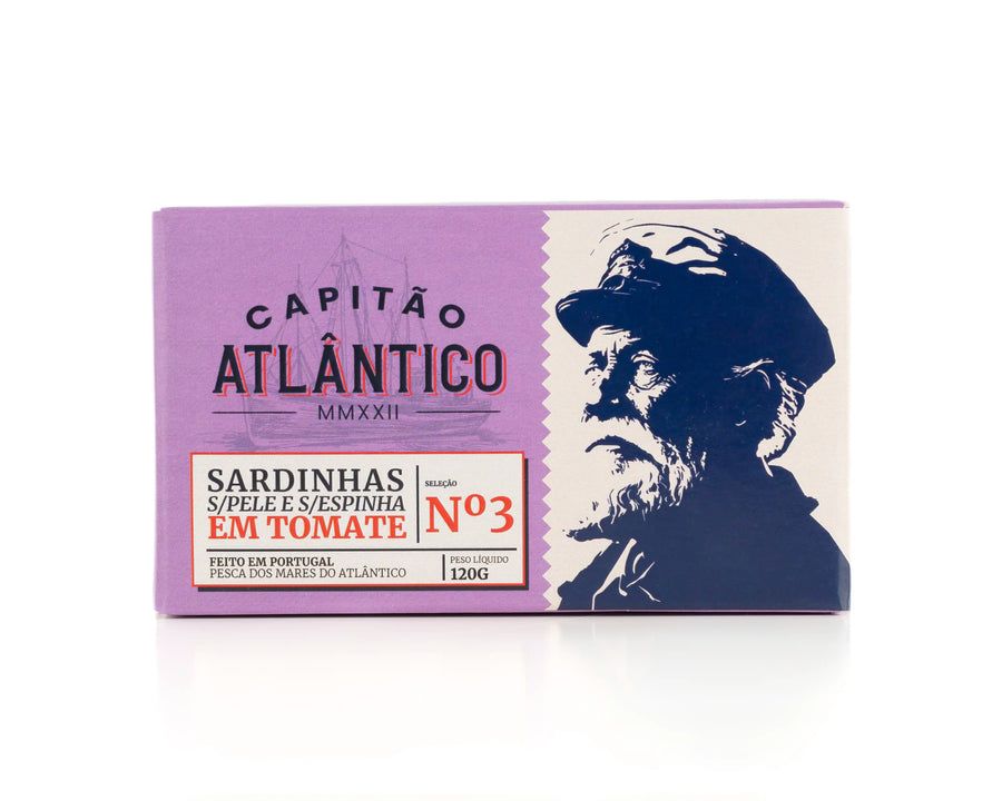 Sardines without Skin and Bones in Tomato Sauce Capitão Atlântico 120g