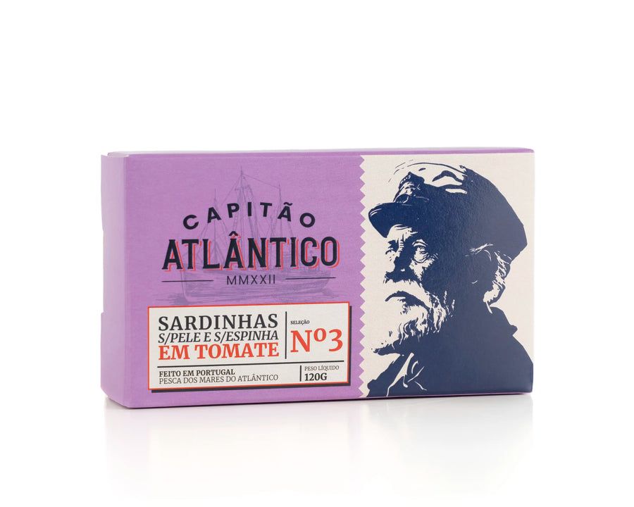 Sardines without Skin and Bones in Tomato Sauce Capitão Atlântico 120g