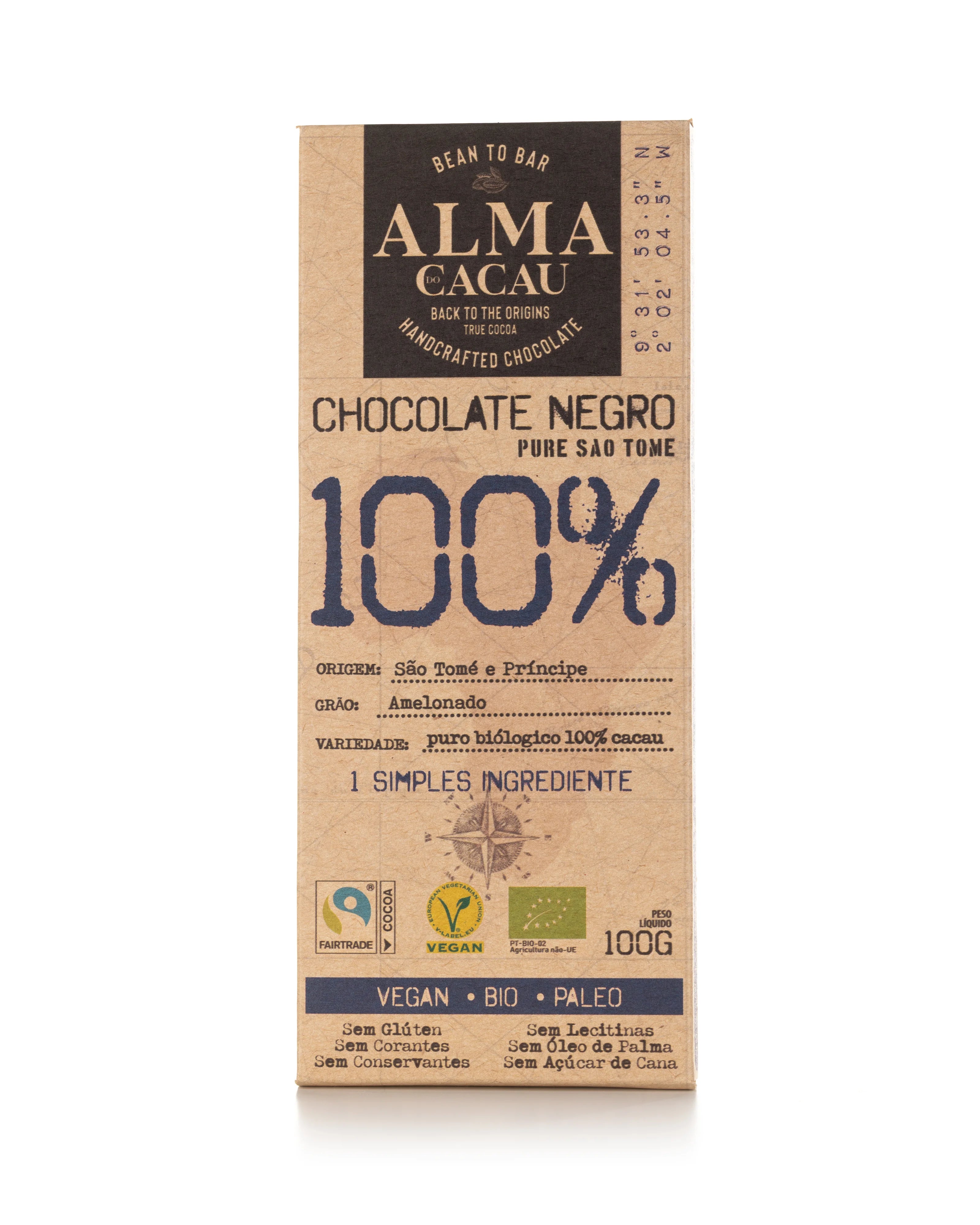 Chocolate Negro BIO 100% Cacau Alma do Cacau 100g