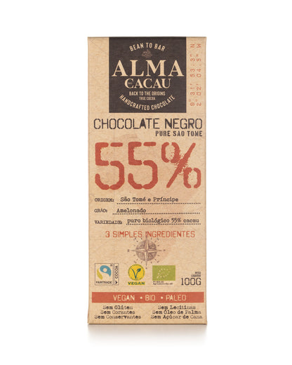 Chocolate Negro BIO 55% Cacau Alma do Cacau 100g