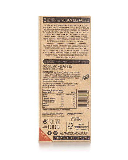 Chocolate Negro BIO 55% Cacau Alma do Cacau 100g