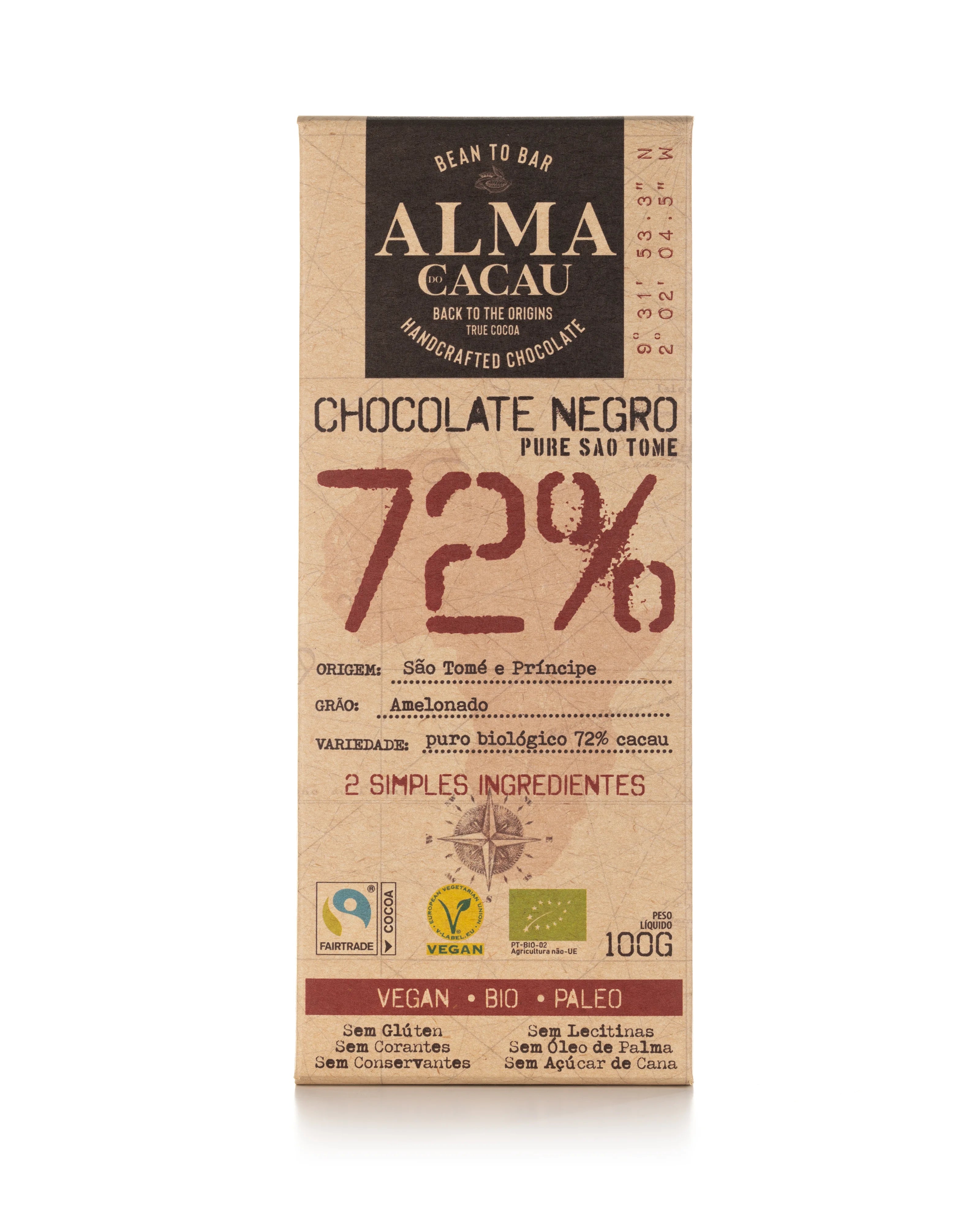 Chocolate Negro BIO 72% Cacau Alma do Cacau 100g