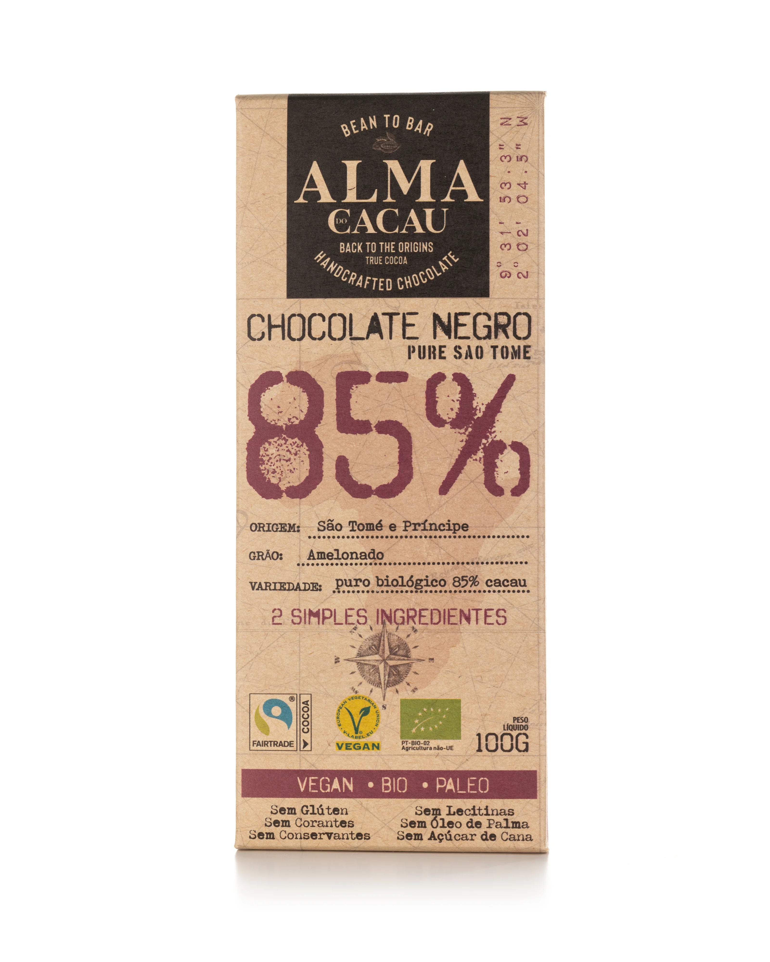 Chocolate Negro BIO 85% Cacau Alma do Cacau 100g