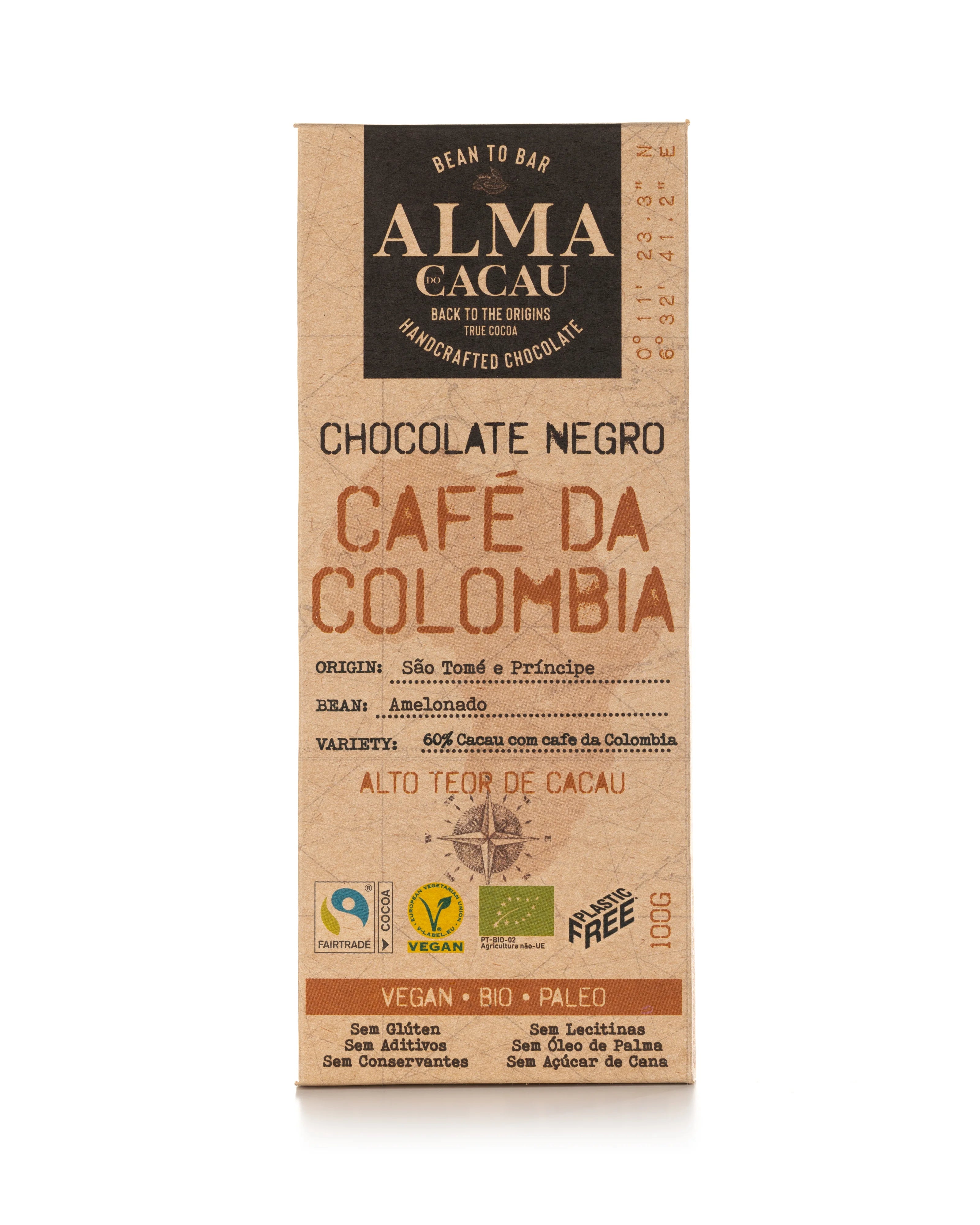 Chocolate Negro BIO 60% Cacau com Café Alma do Cacau 100g